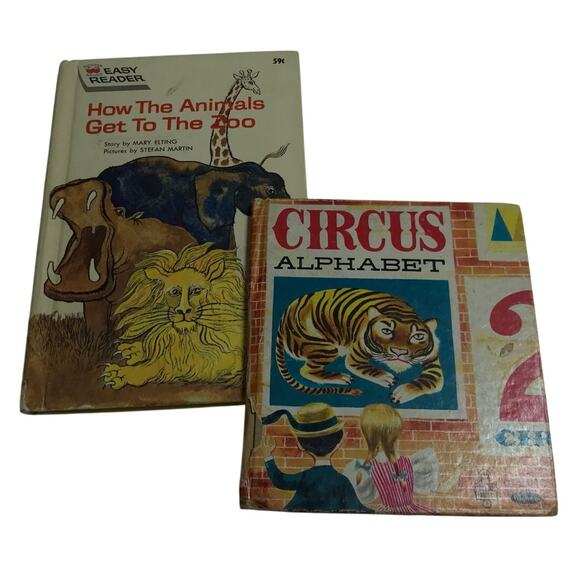 VINTAGE Easy Reader Books: Circus Alphabet; How the Animals Get to the Zoo, 1965 - Picture 1 of 14